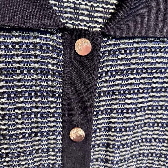 MISOOK- 2 Piece Matching Tank Sweater Set Black Blue Metallic, Size L Petite - Picture 4 of 14